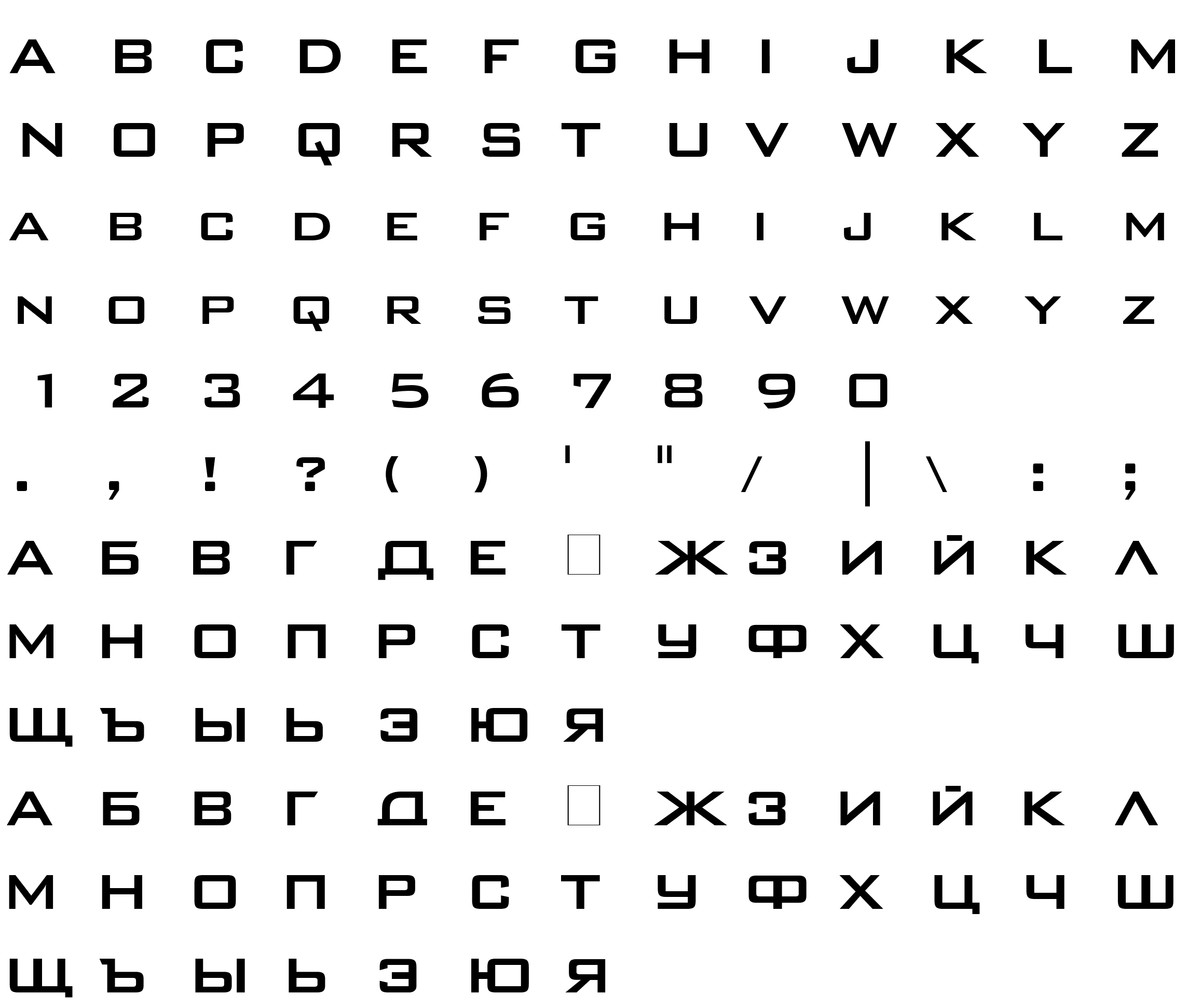 Шрифт BankGothic RUSS Medium