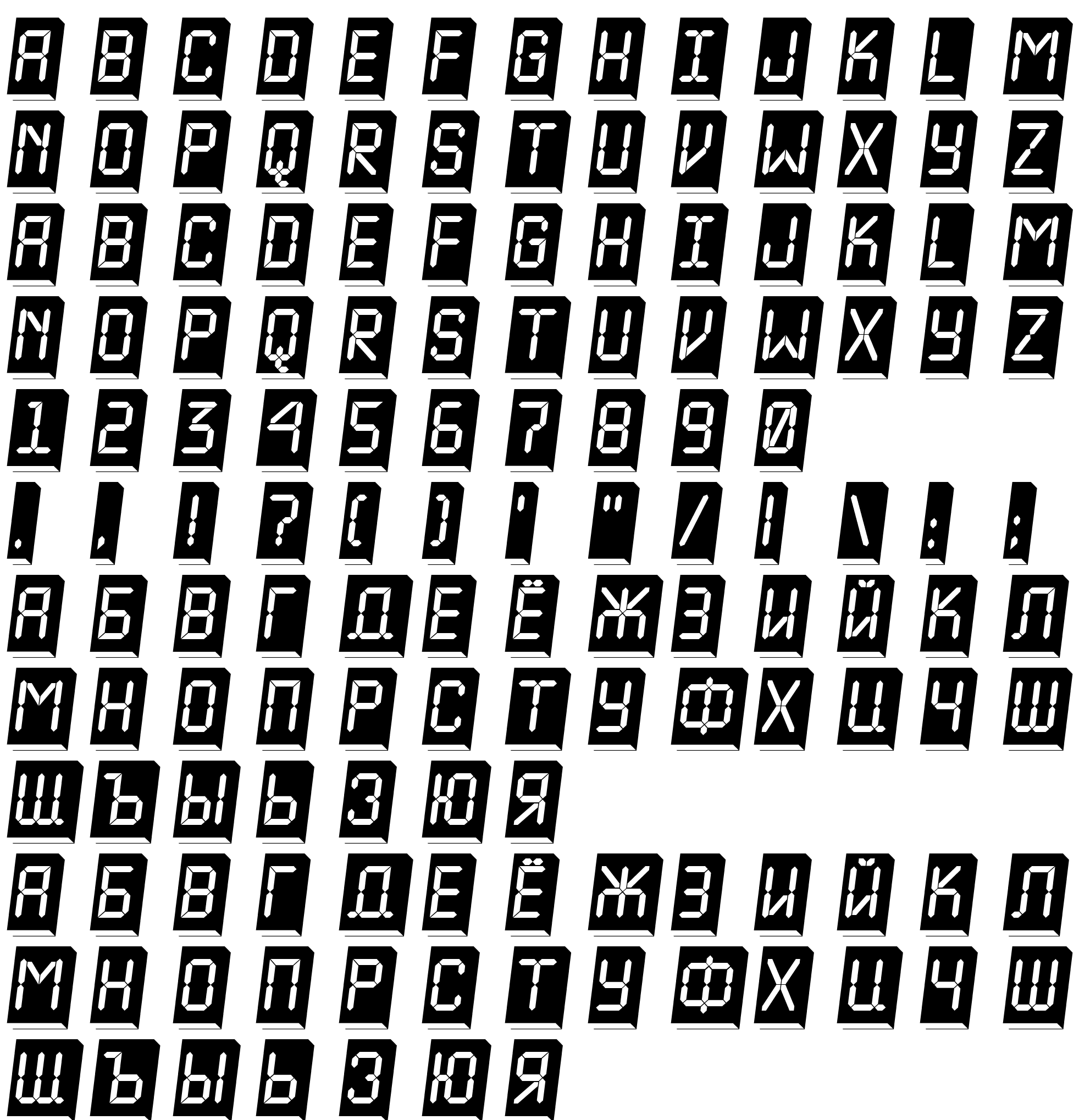 Шрифт a_LCDNova3DPlObl