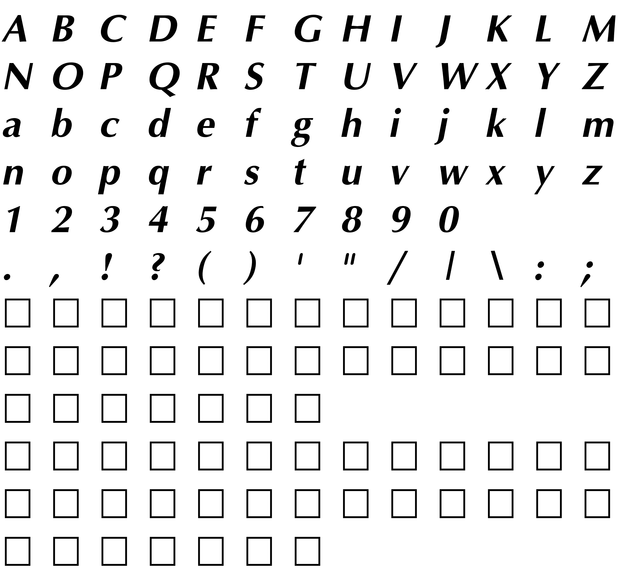 Шрифт Optima Cyr Bold Italic