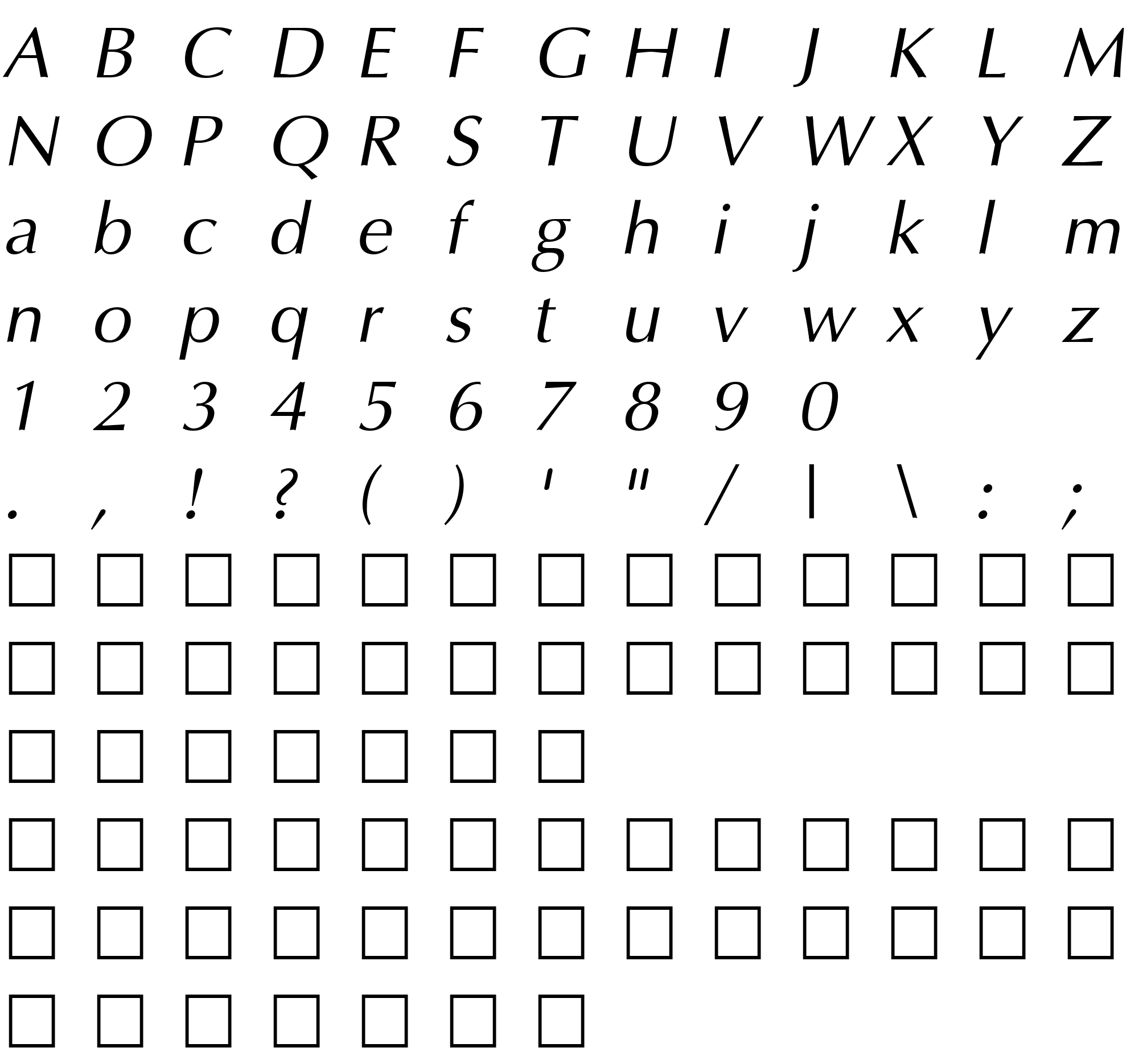 Шрифт Optima Italic