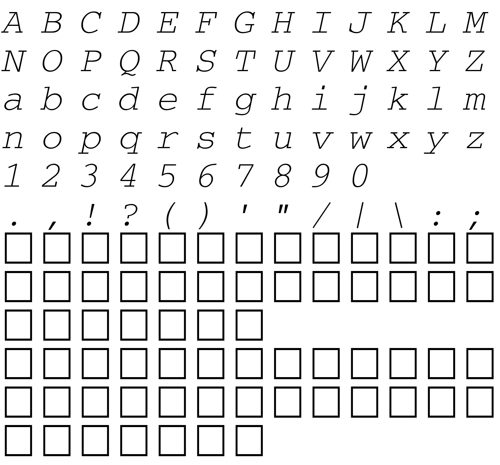 Шрифт CourierTM Italic