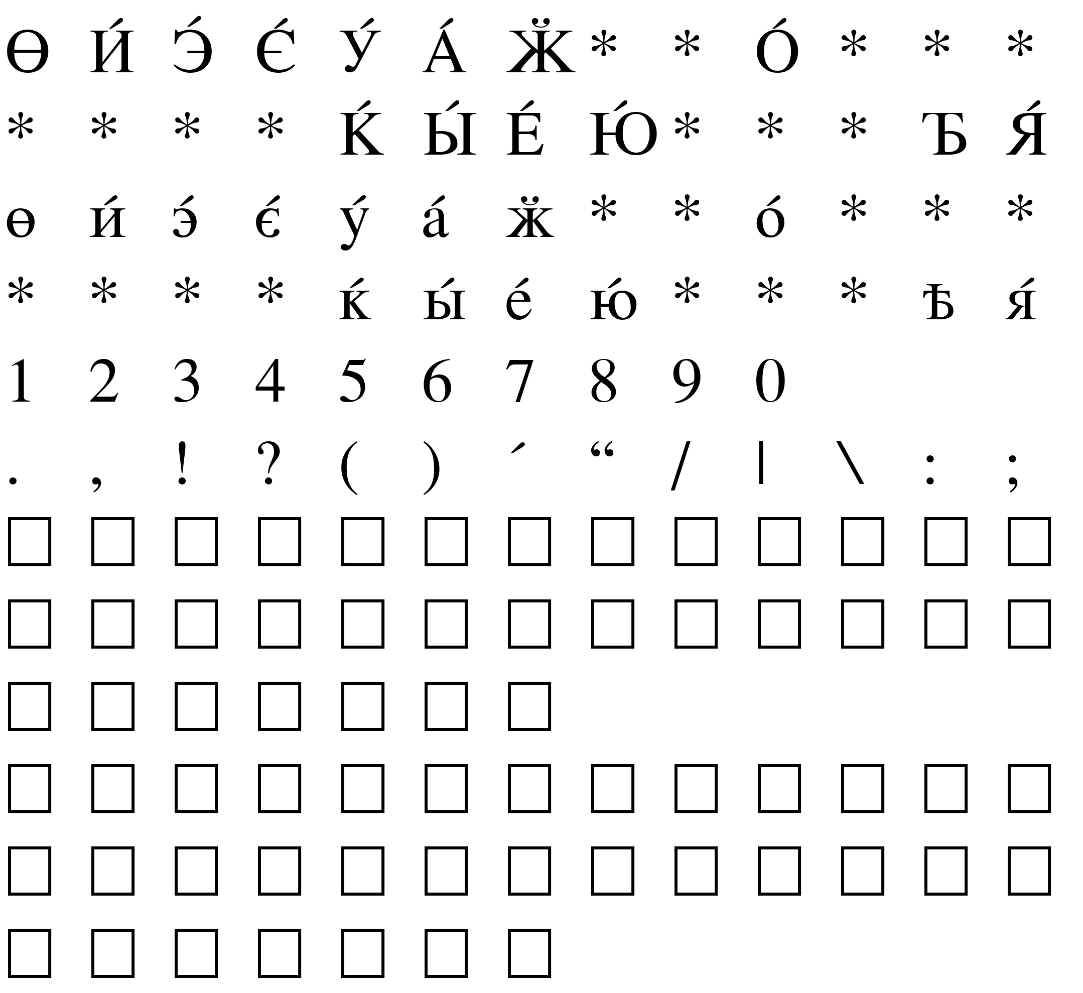 Шрифт CyrillicSerif Roman