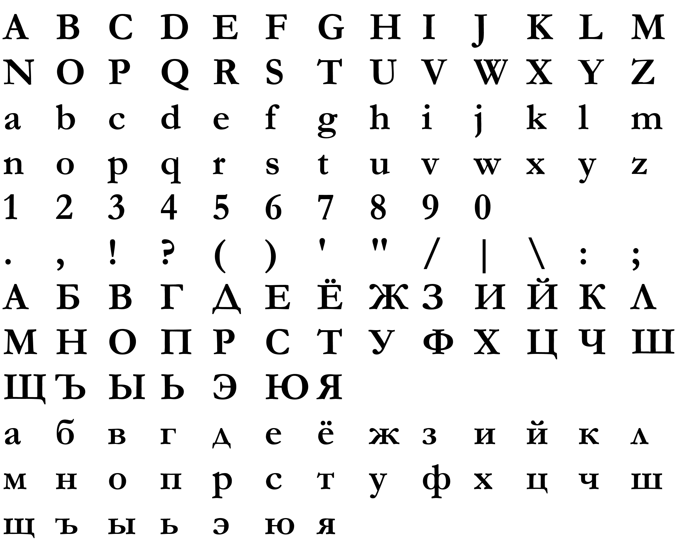 Шрифт Garamond Bold