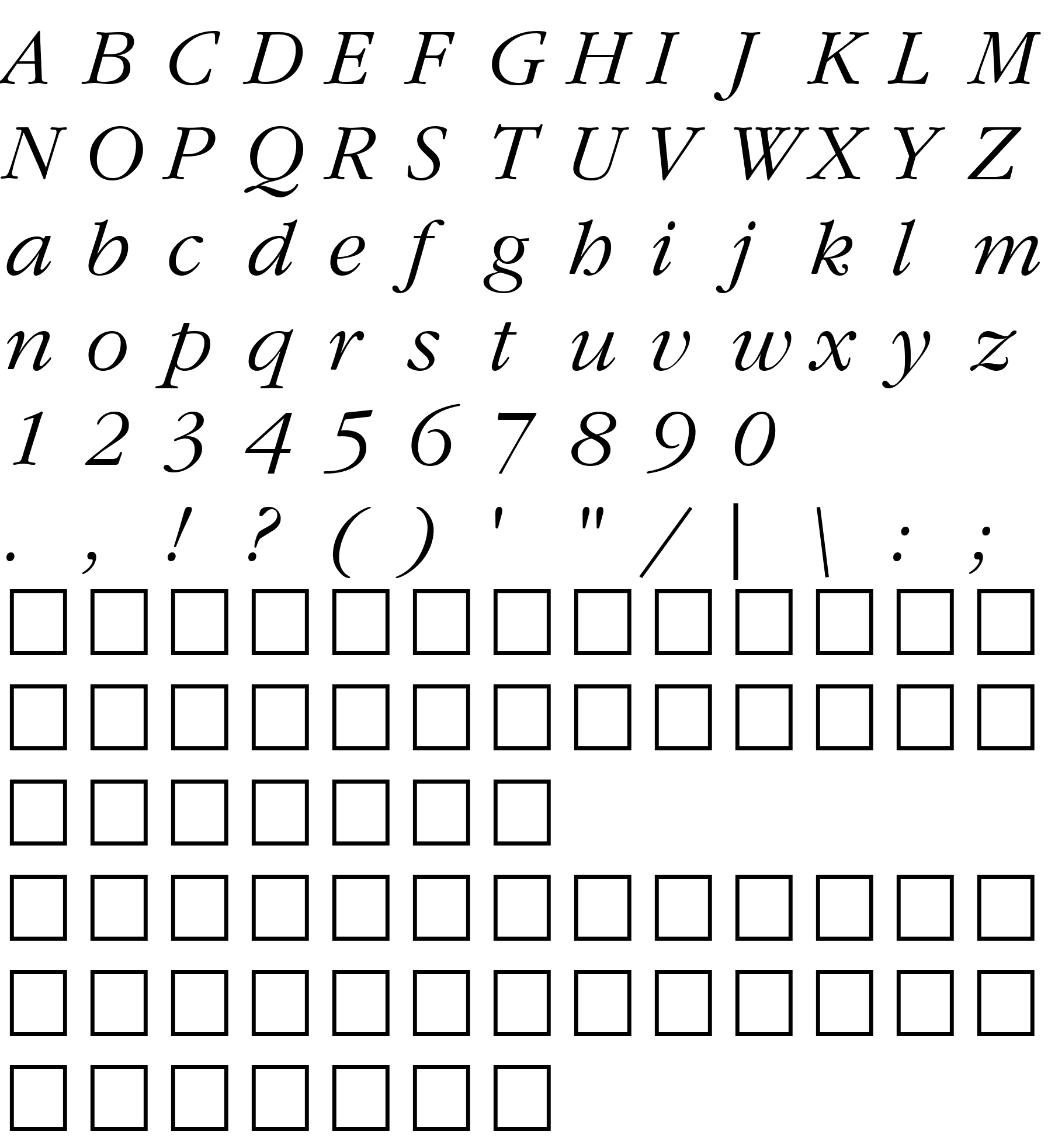 Шрифт GaramondCTT Italic