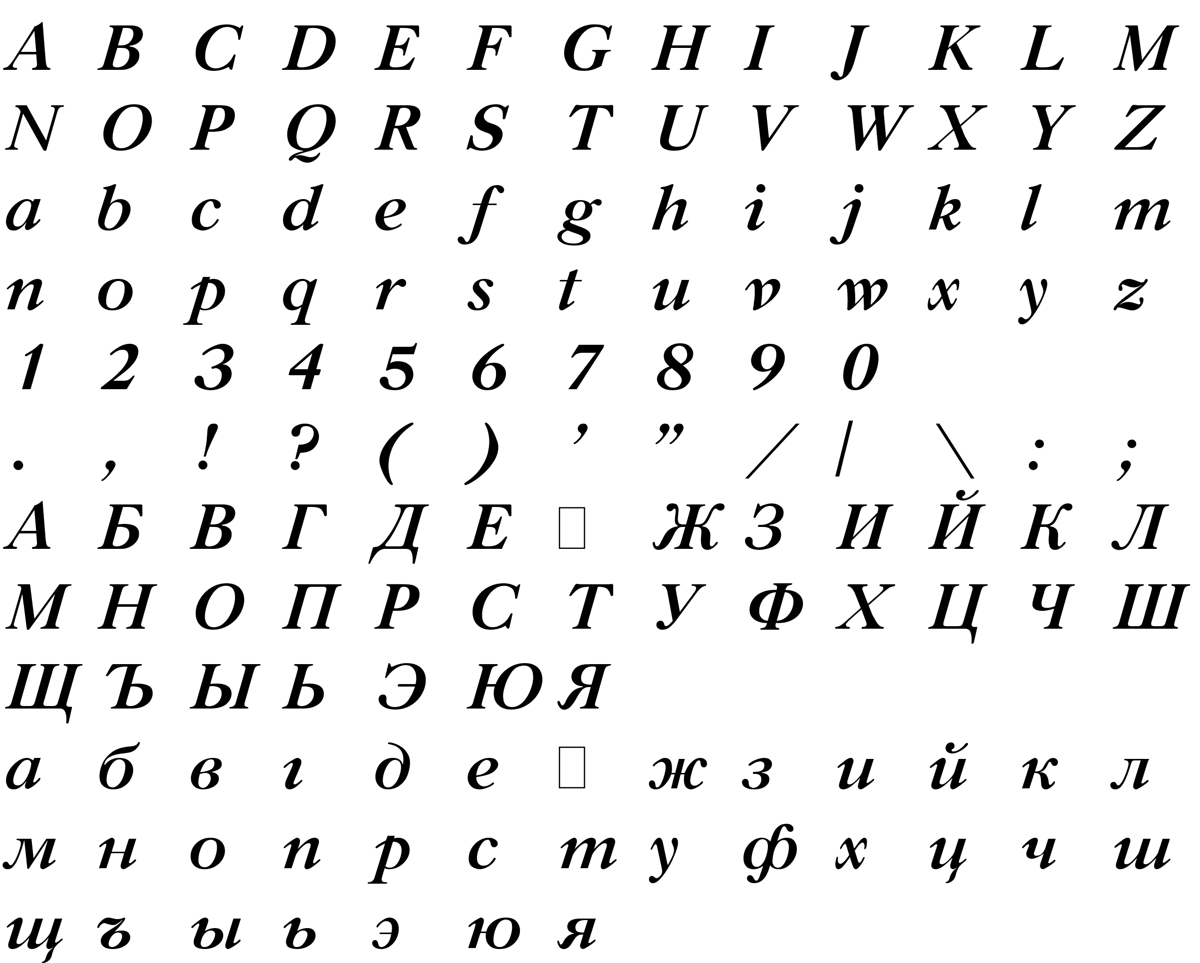 Шрифт Gazeta Titul Bold Italic:001.001