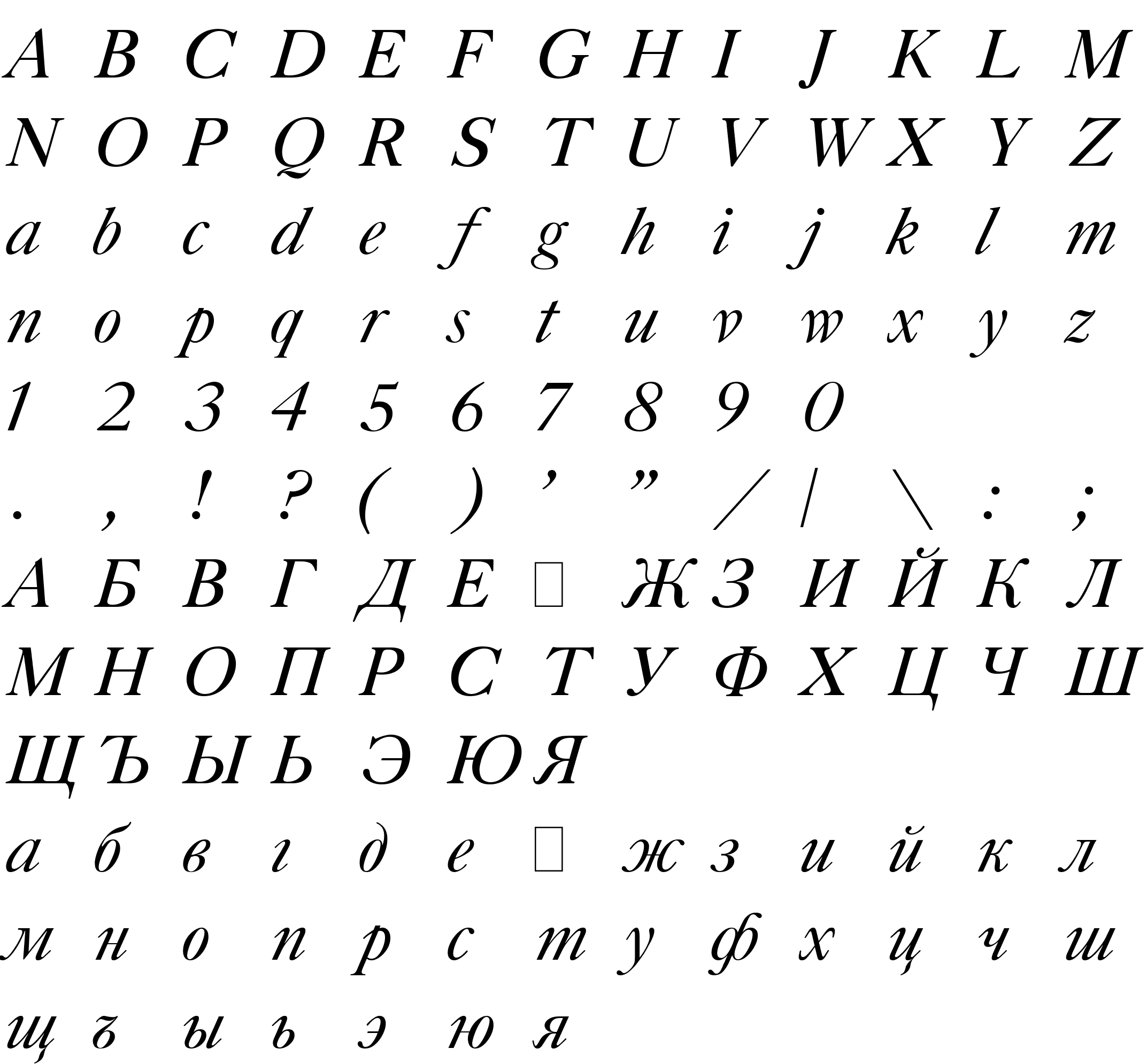 Шрифт Gazeta Titul Italic:001.001