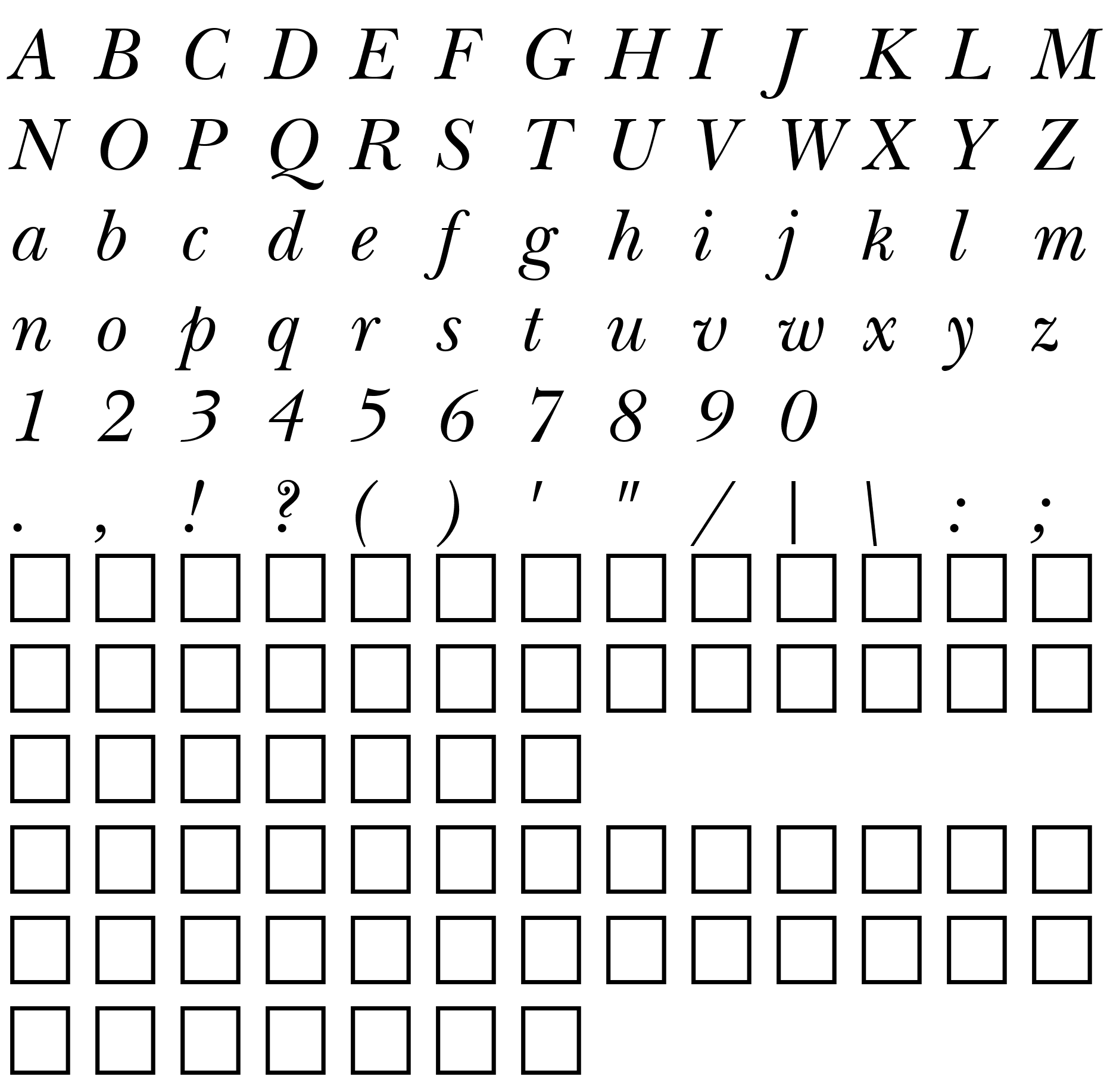 Шрифт NewBaskervilleCTT Italic