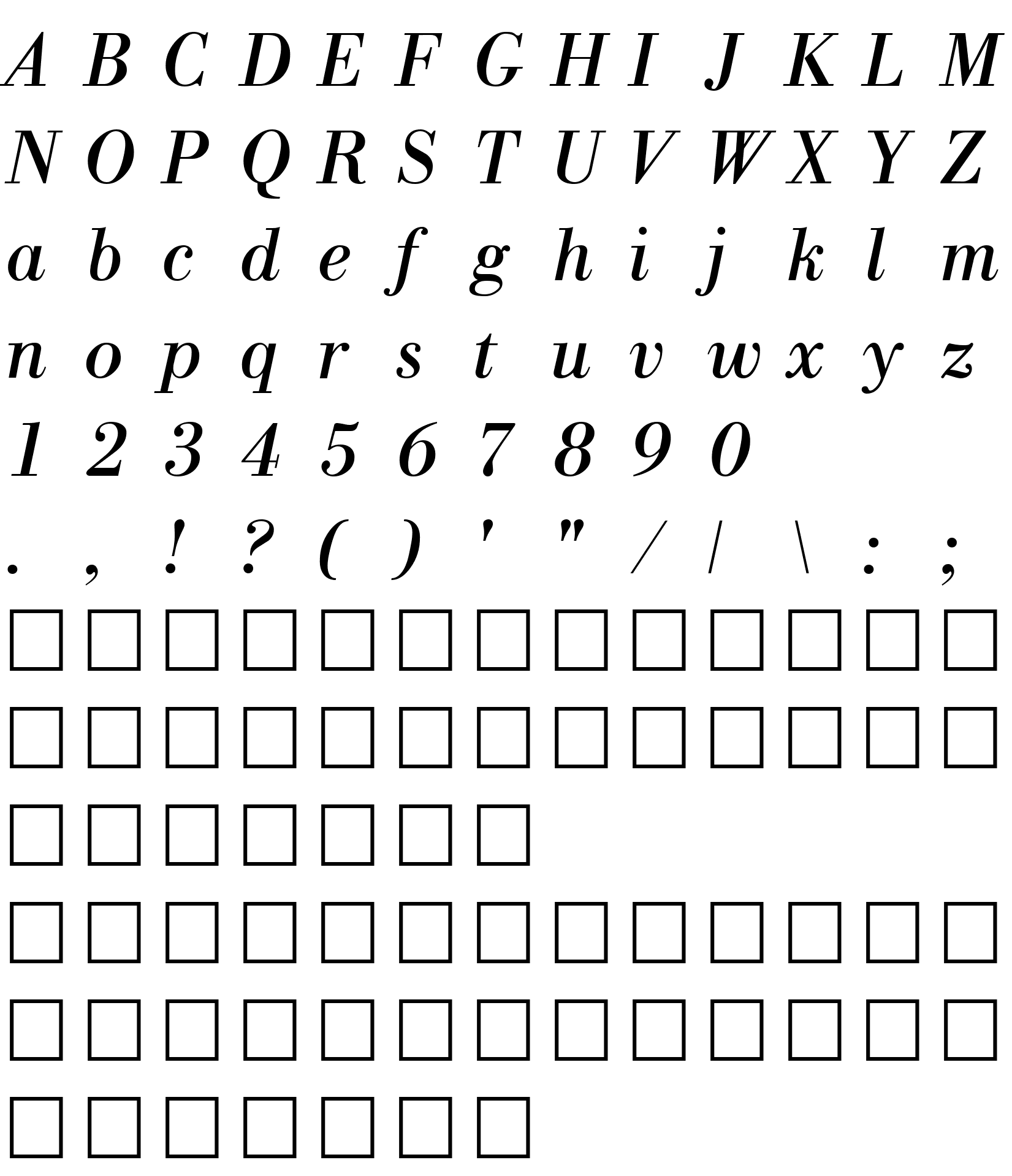 Шрифт NewBodoni Italic 