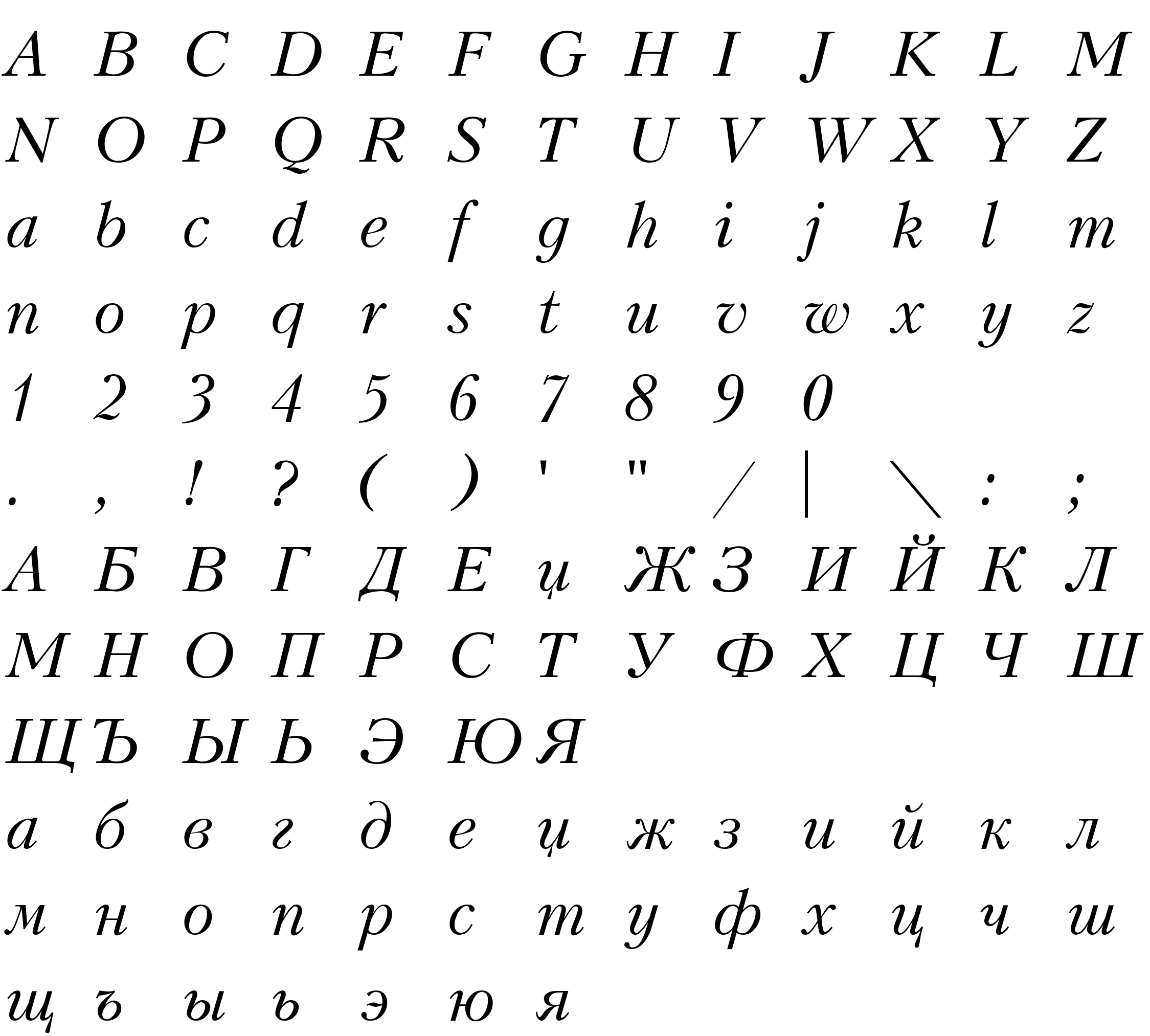 Шрифт Peterburg Italic