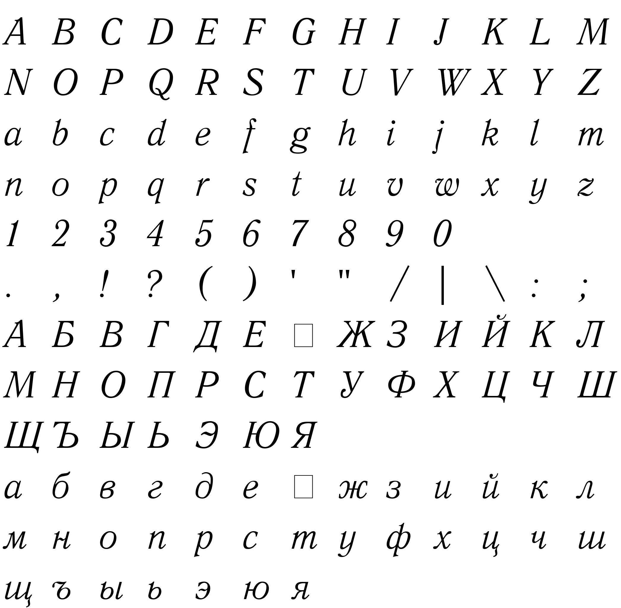 Шрифт QuantAntiquaC Italic