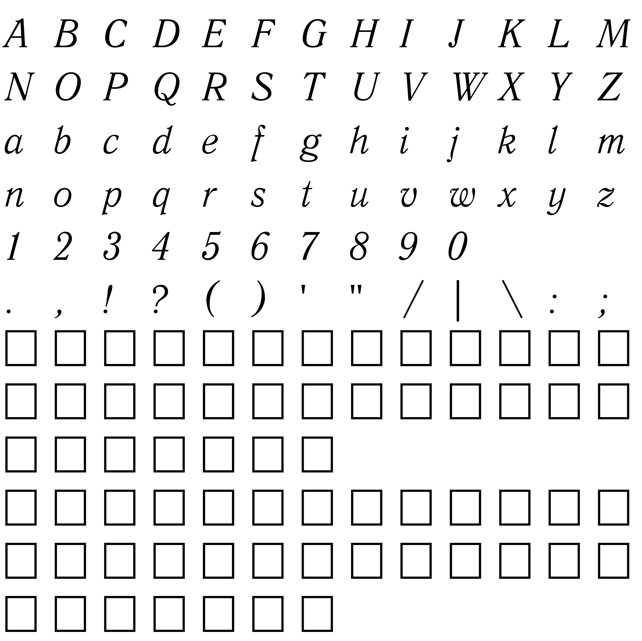 Шрифт QuantAntiquaCTT Italic