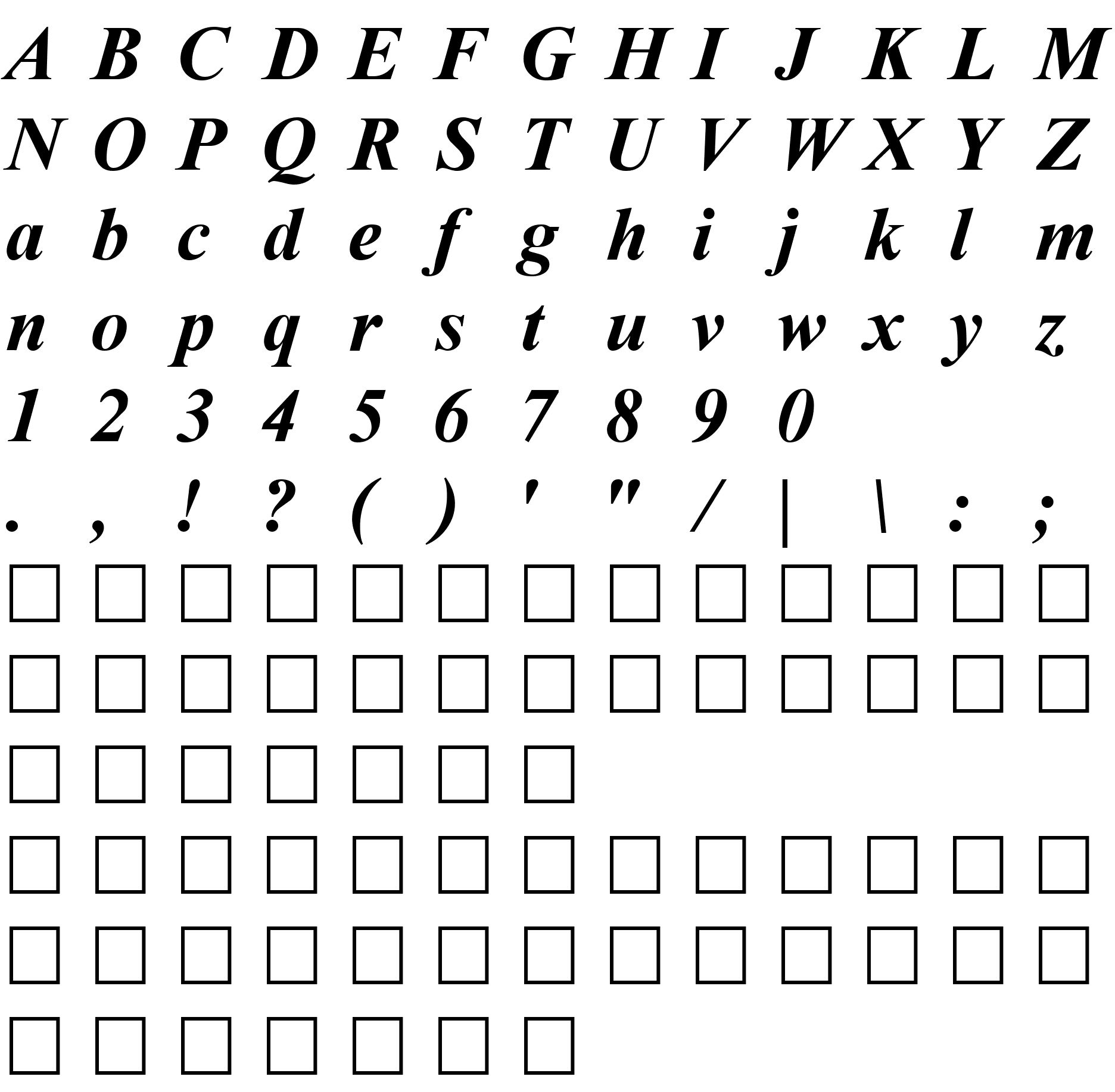 Шрифт Time Roman Bold Italic