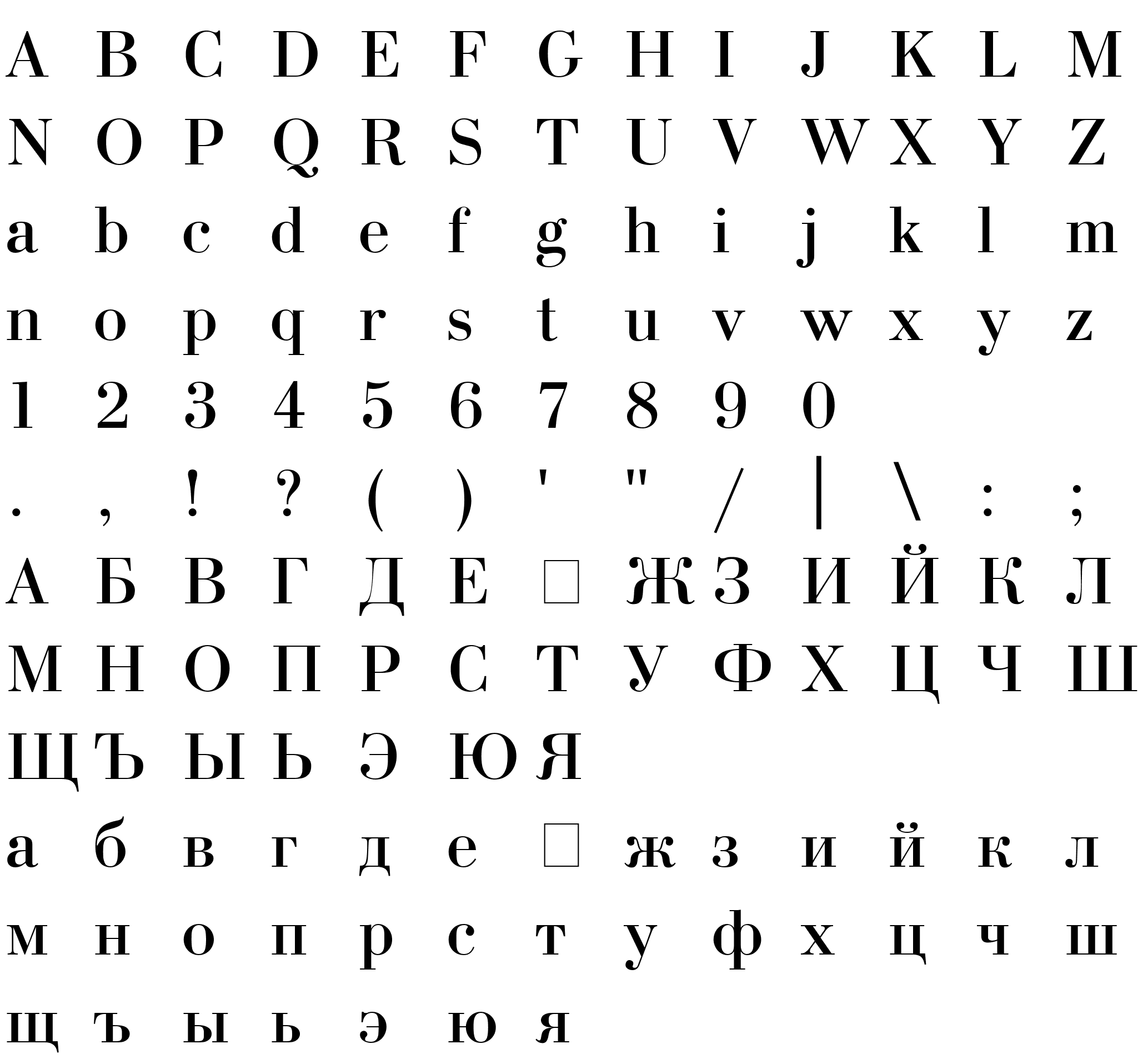 Шрифт UkrainianBodoni