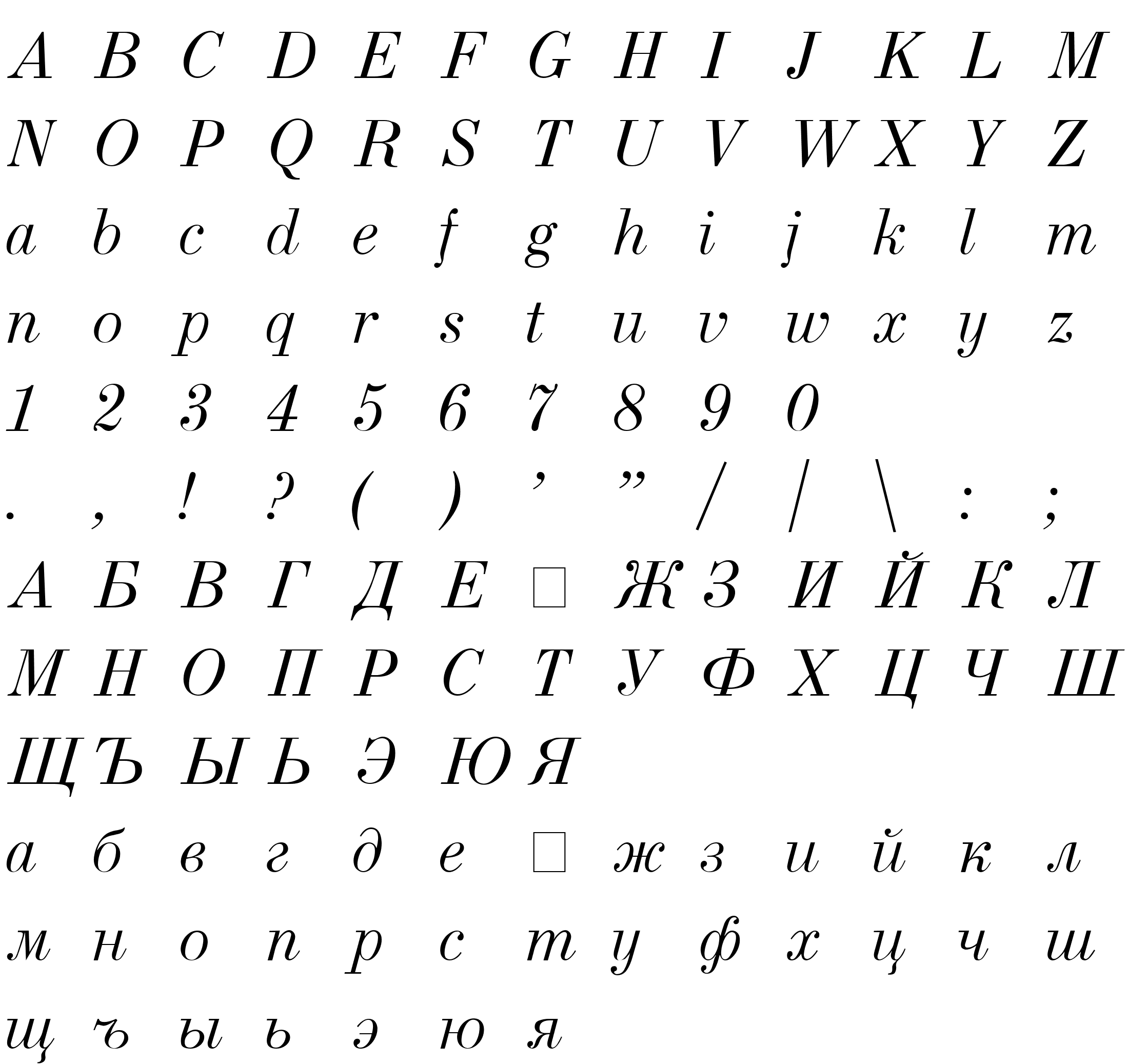 Шрифт Usual New Italic