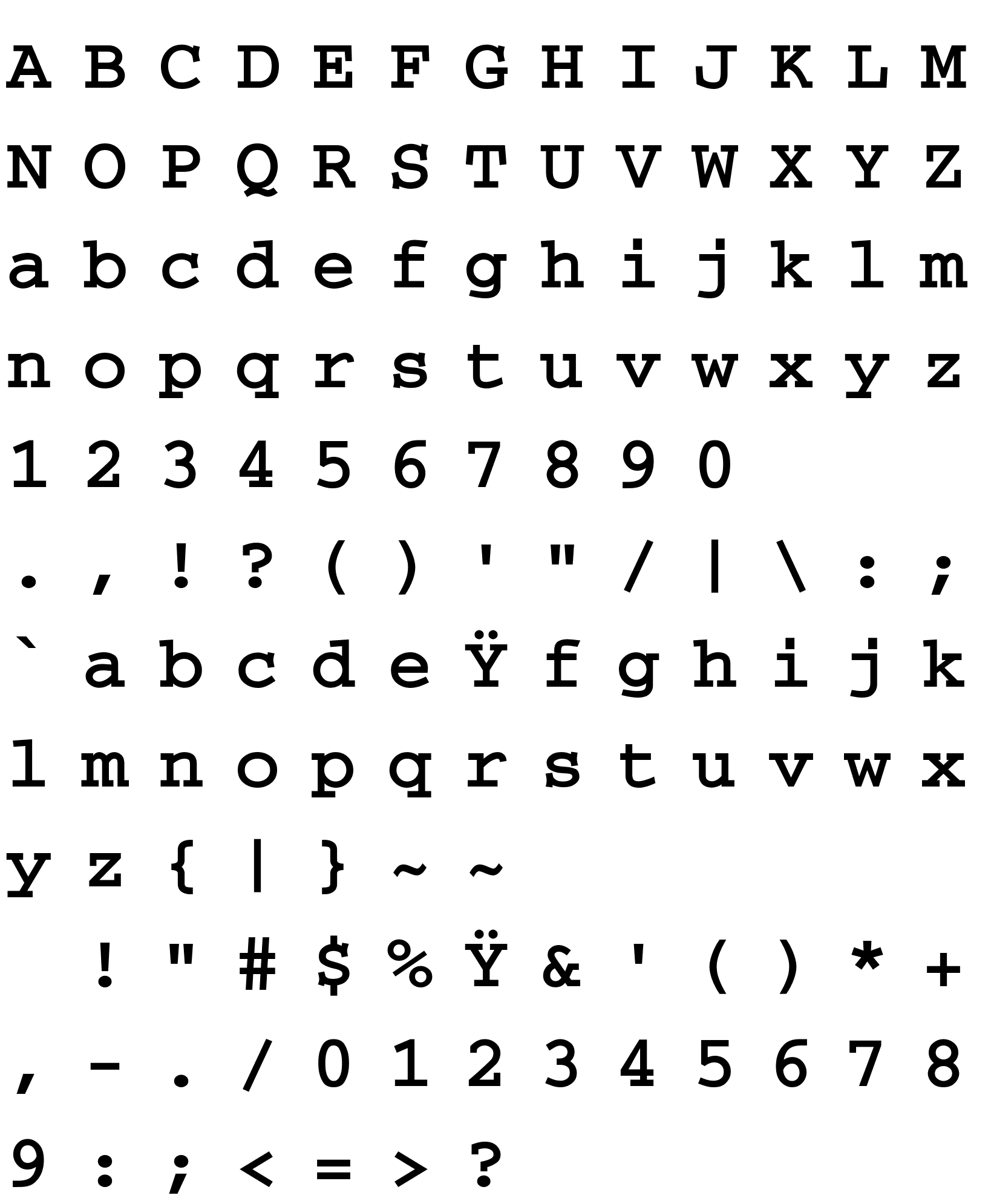 Шрифт Courier-Bold