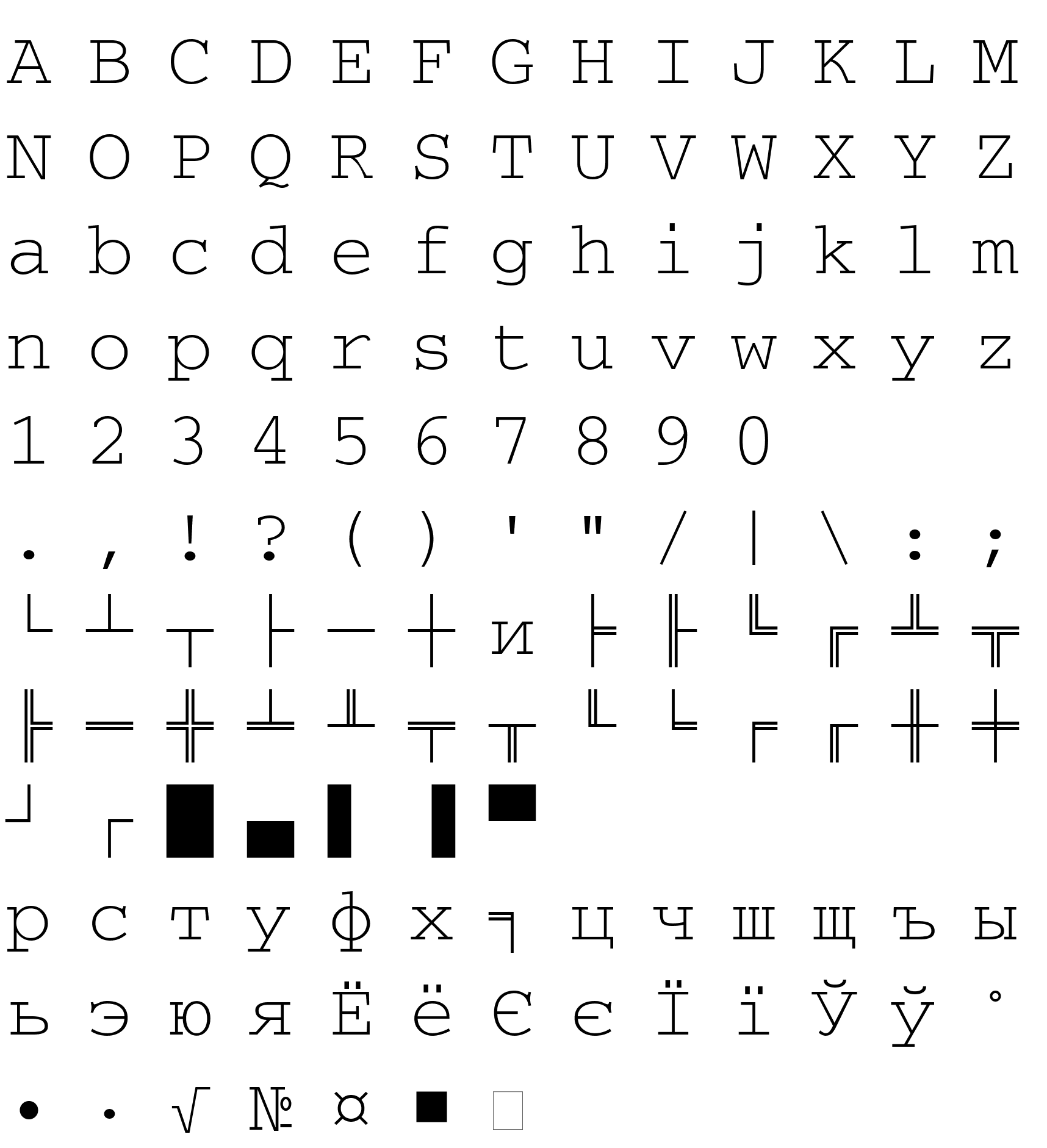 Шрифт CourierDOSCTT