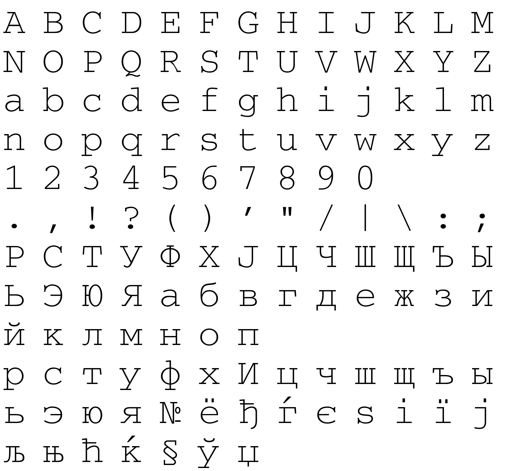 Шрифт CourierISOCTT