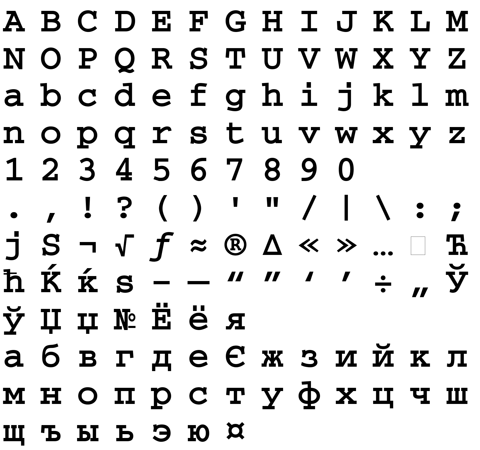 Шрифт CourierMACCTT Bold