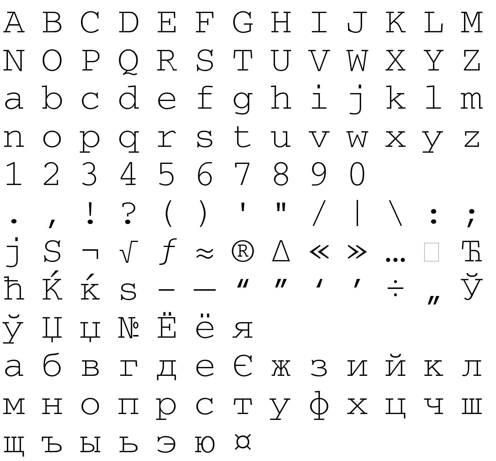 Шрифт CourierMACCTT