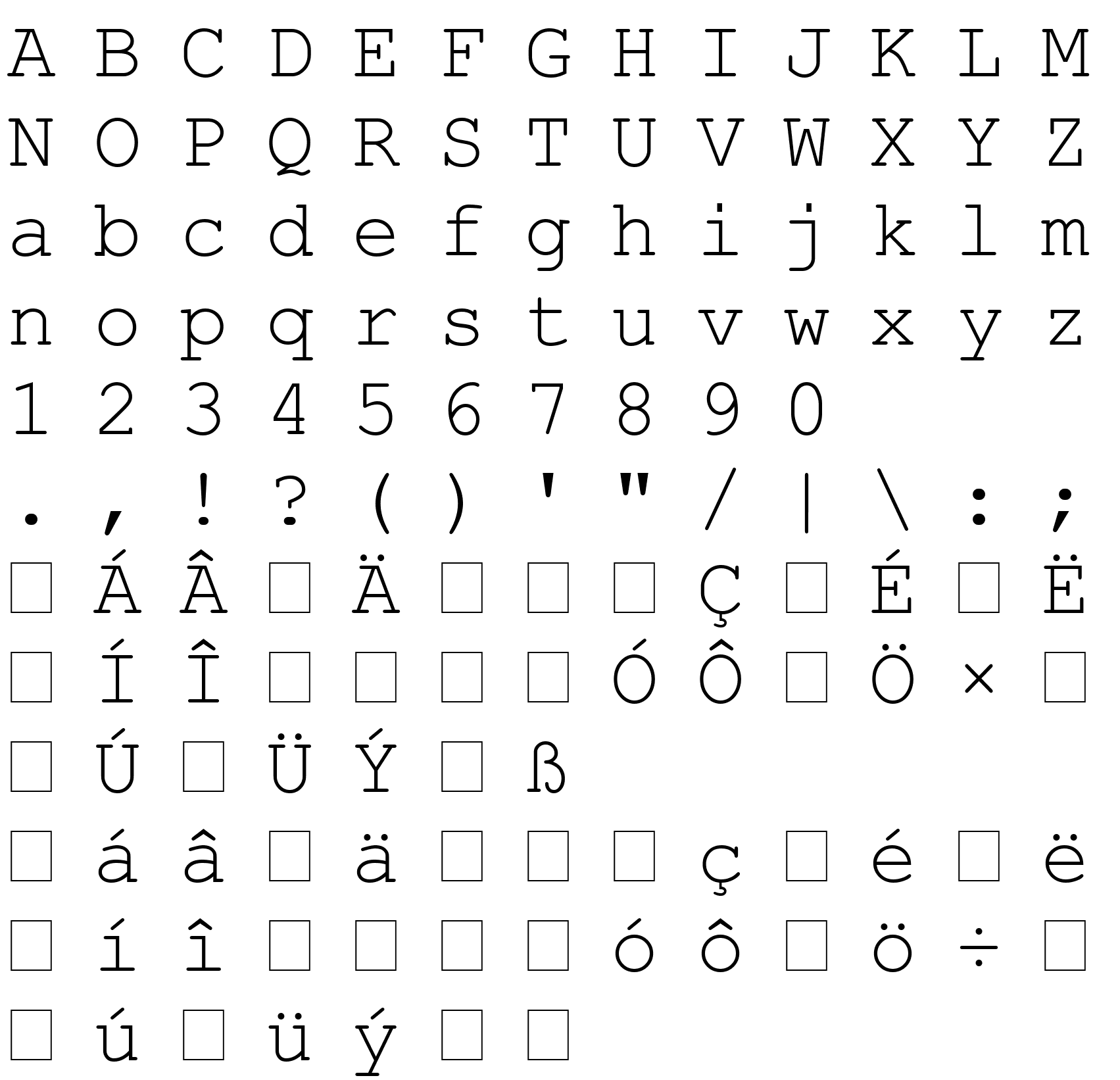 Шрифт Courier New CE