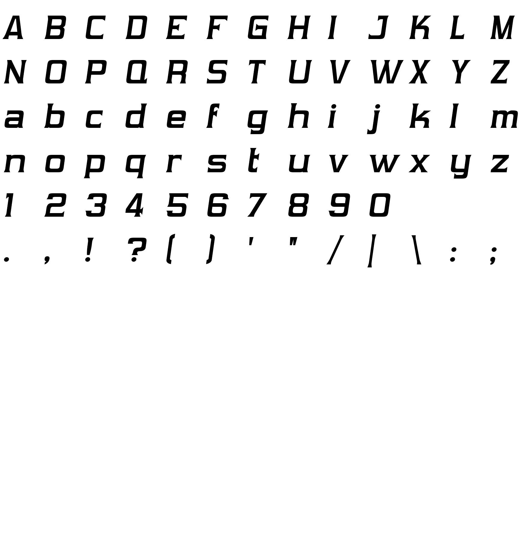 Шрифт Vibrocentric Bold Italic