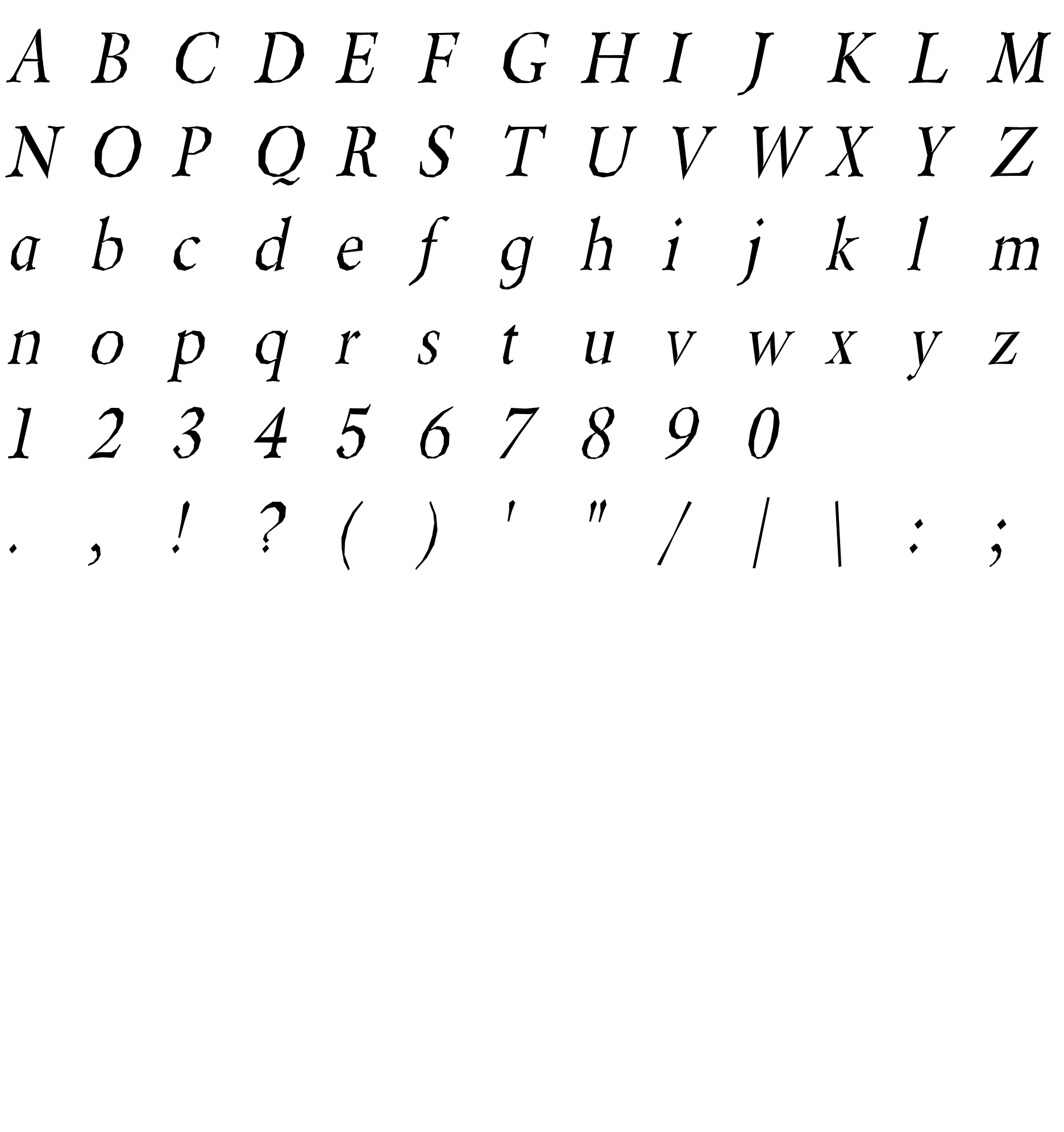 Шрифт Berylium Italic