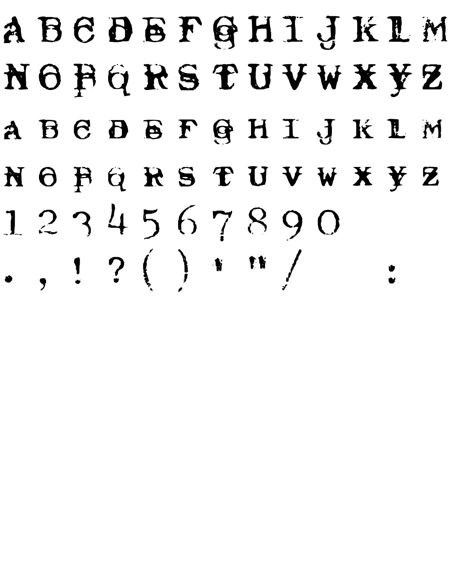 Шрифт Typewriter Royal 200 Trashed