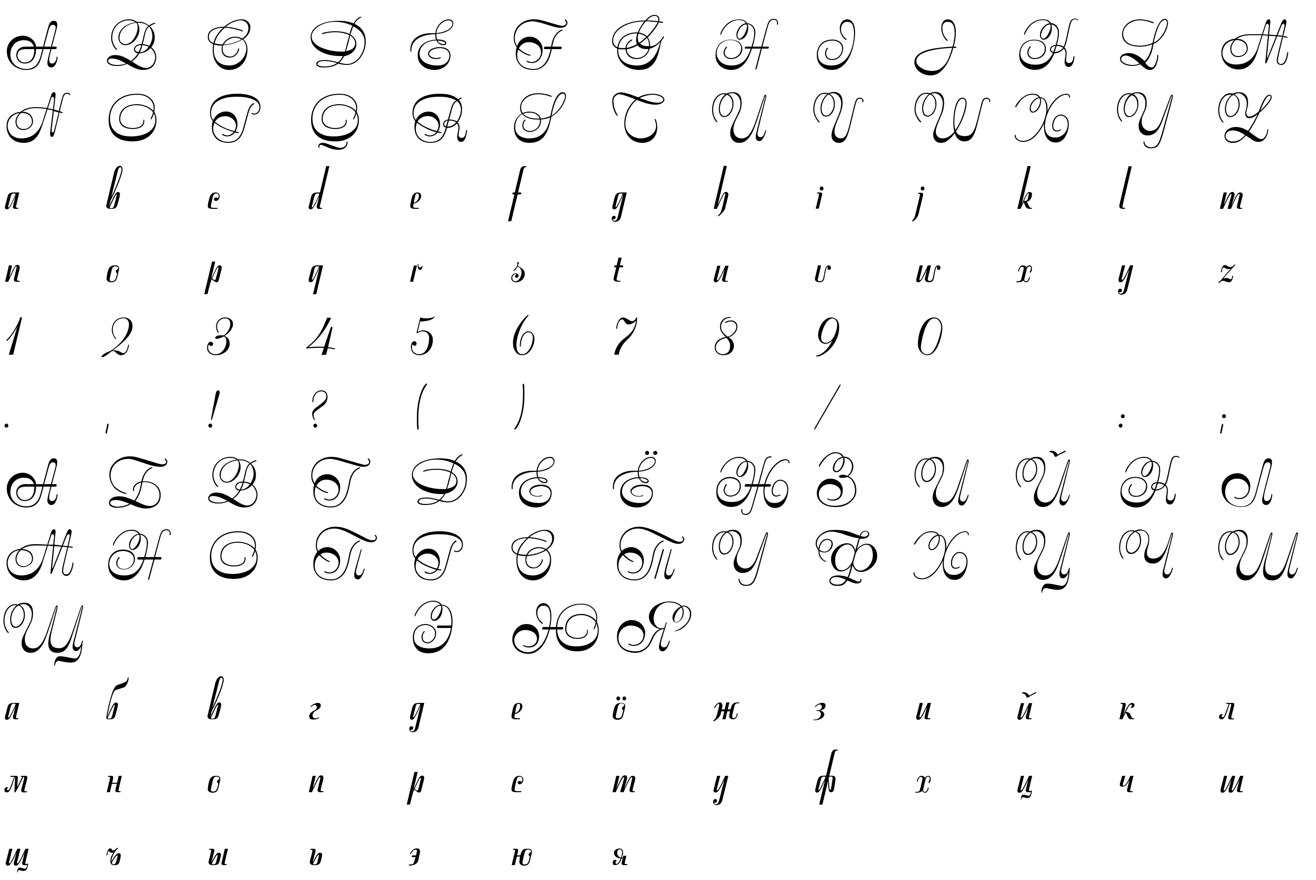 Шрифт Stradivari script