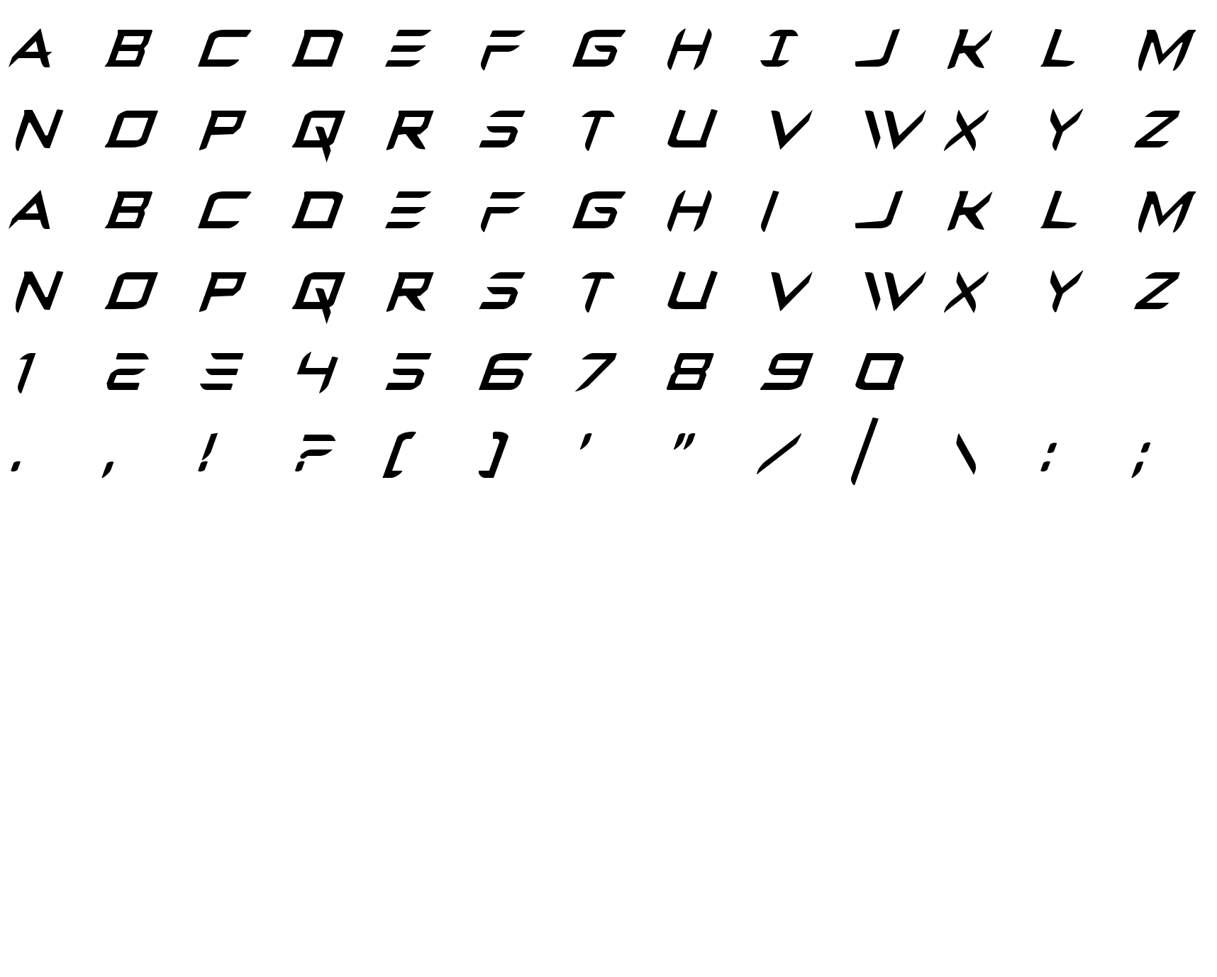 Шрифт Ferret Face Condensed Italic