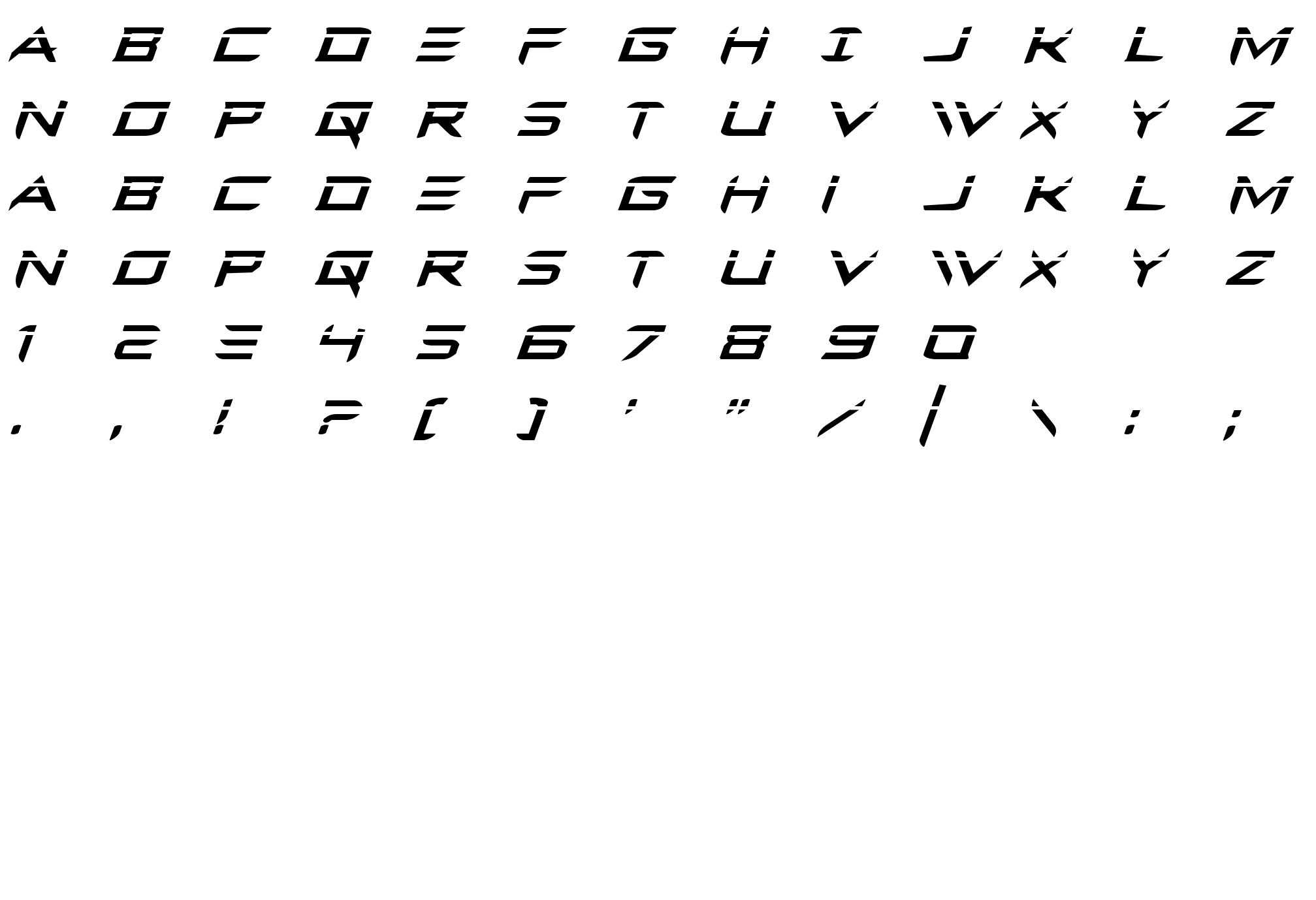 Шрифт Ferret Face Laser Italic