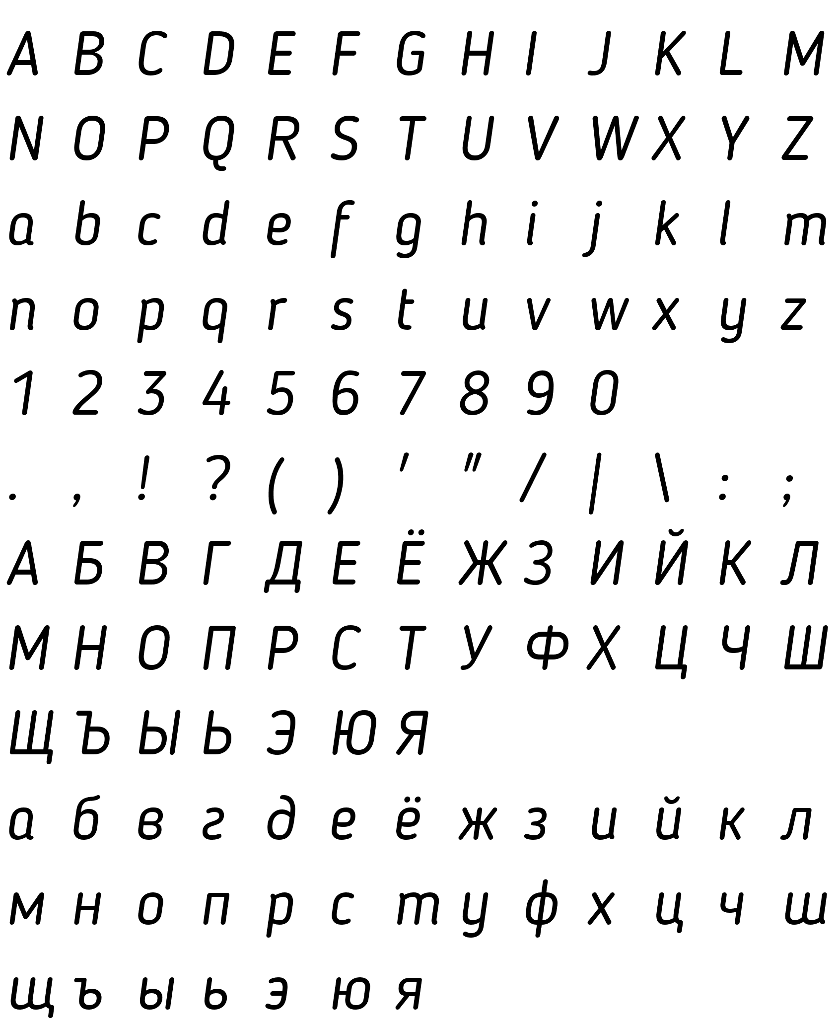 Шрифт Blogger Sans Italic