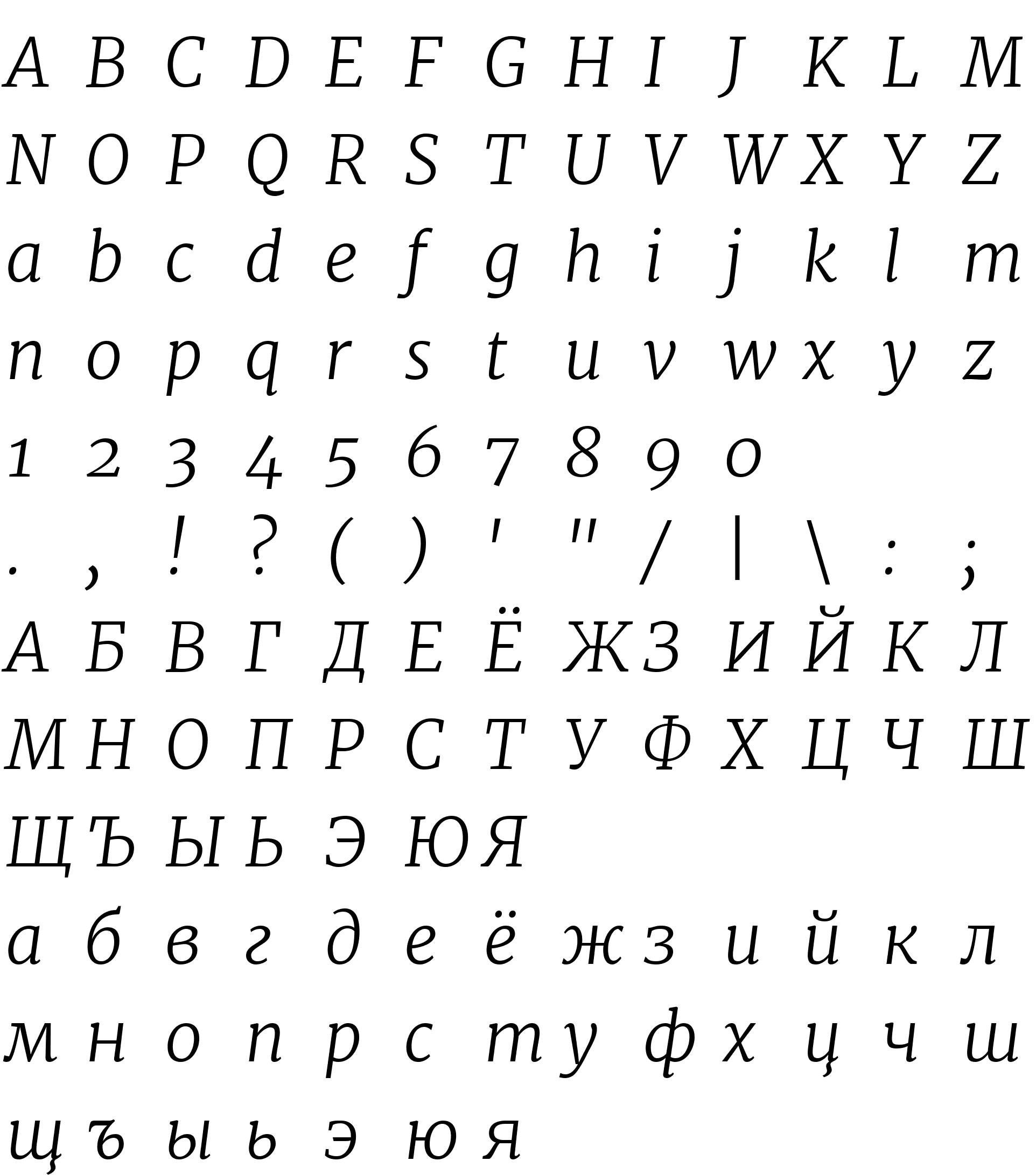 Шрифт Merriweather Light Italic