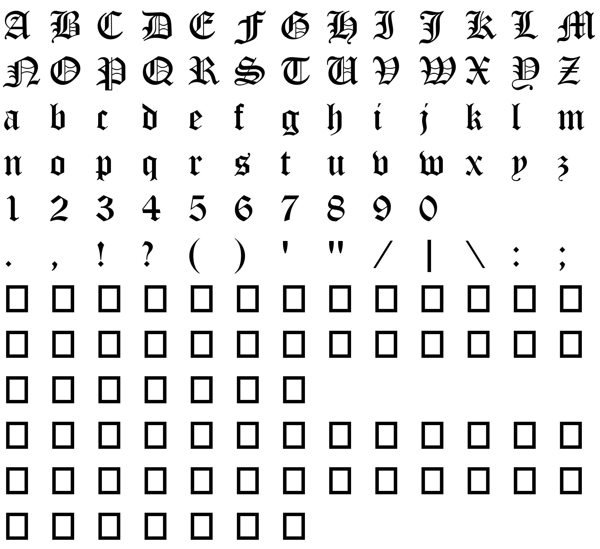 Шрифт Old English Text MT