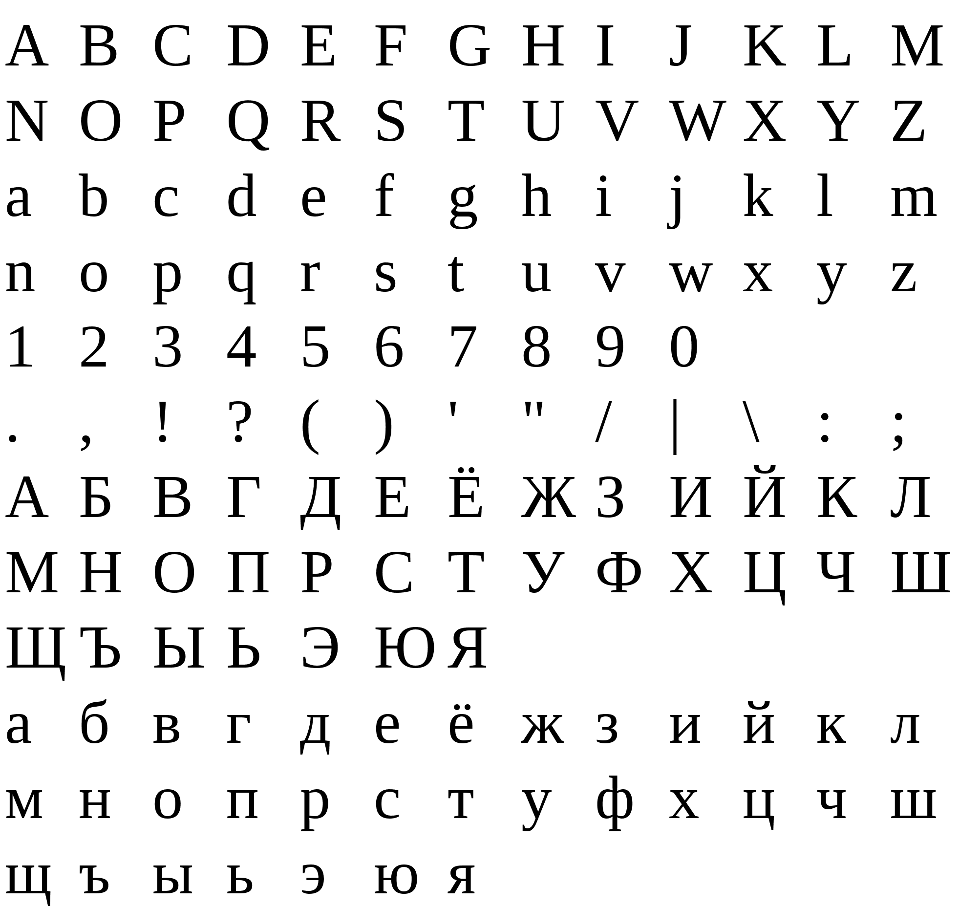 Шрифт Liberation Serif Regular