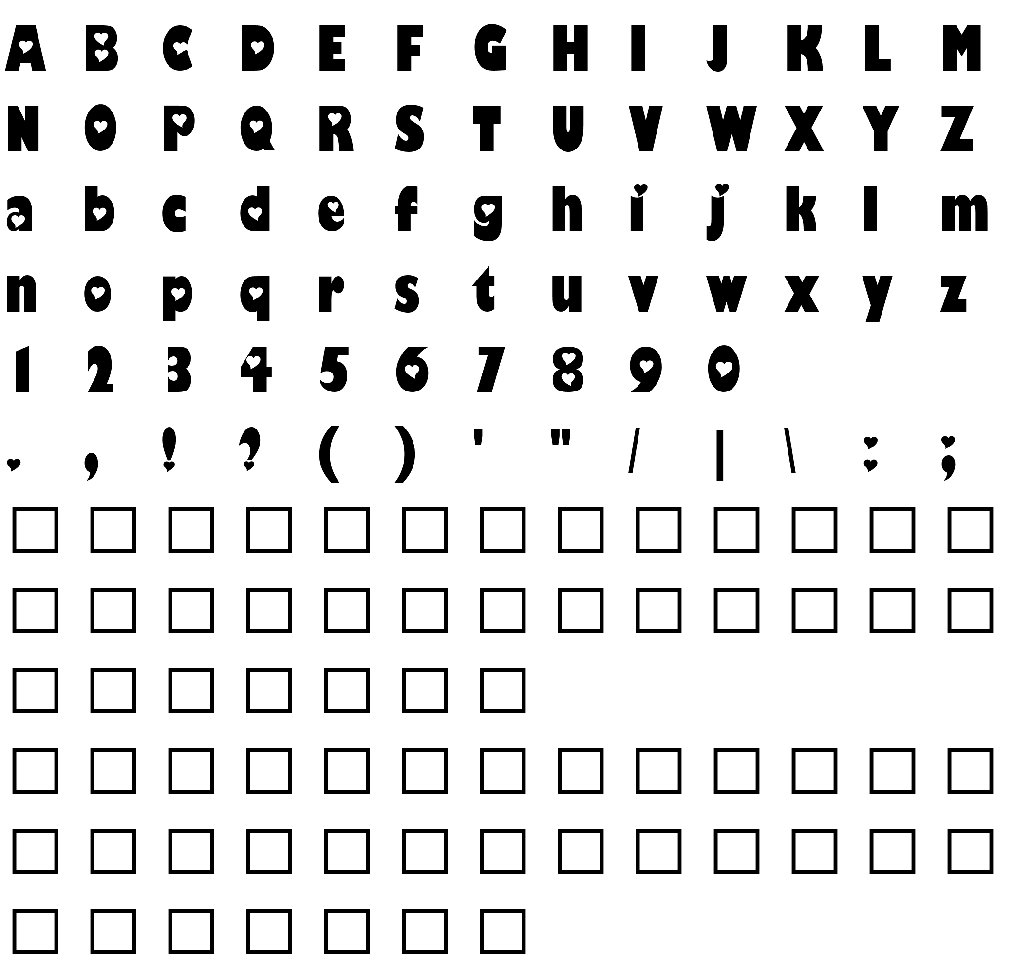 Шрифт Hole-HeartedRegular