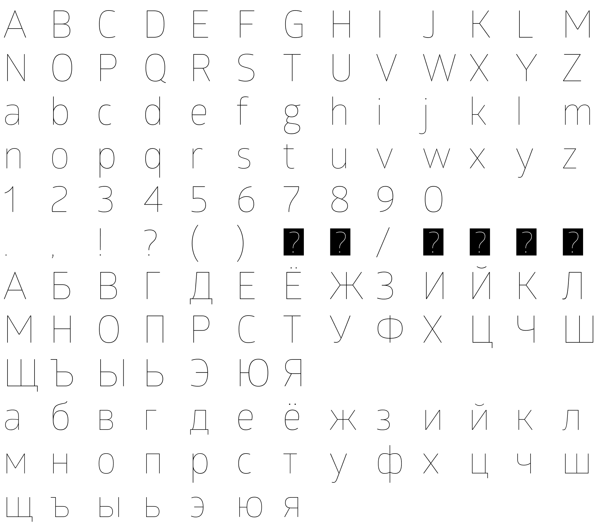 Шрифт GloberThinFree